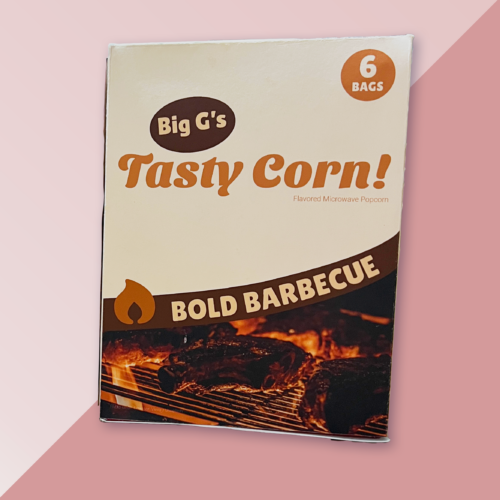 student designed box for Big G's Tasty Corn Bold Barbecue flavor